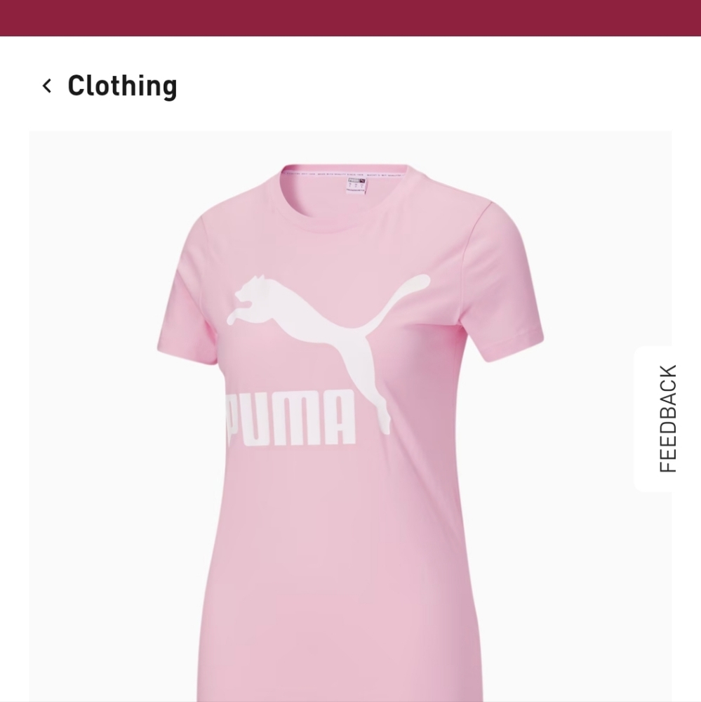 Women's PUMA classic logo tee pink Lady size medium